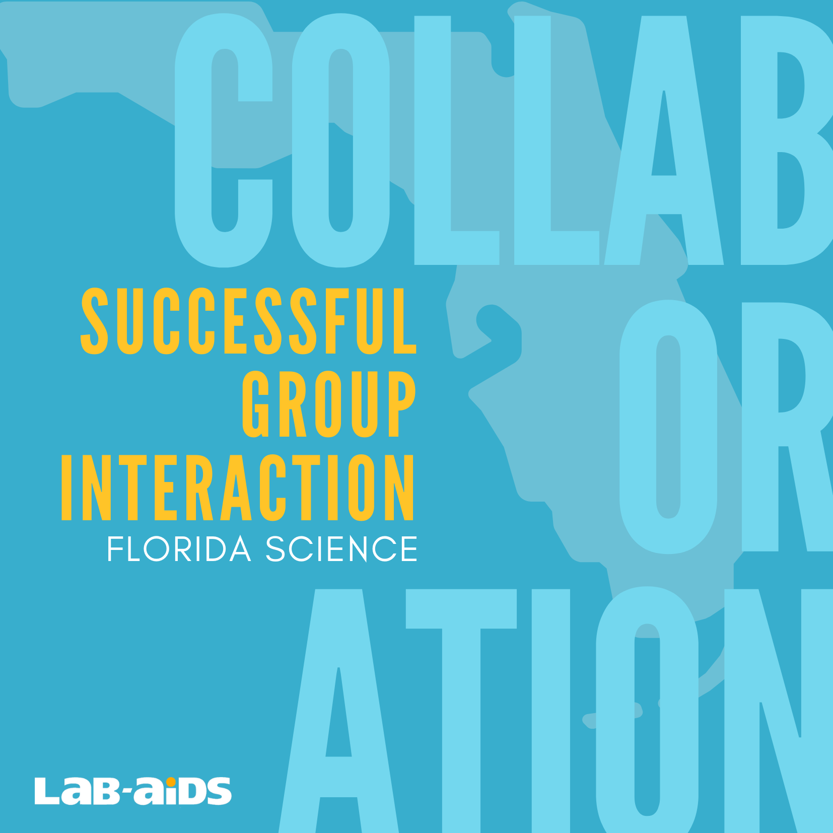 "Collaboration" and "Successful Group Interaction" written over a graphic of the state of Florida