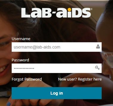 Lab-Aids Portal login screen